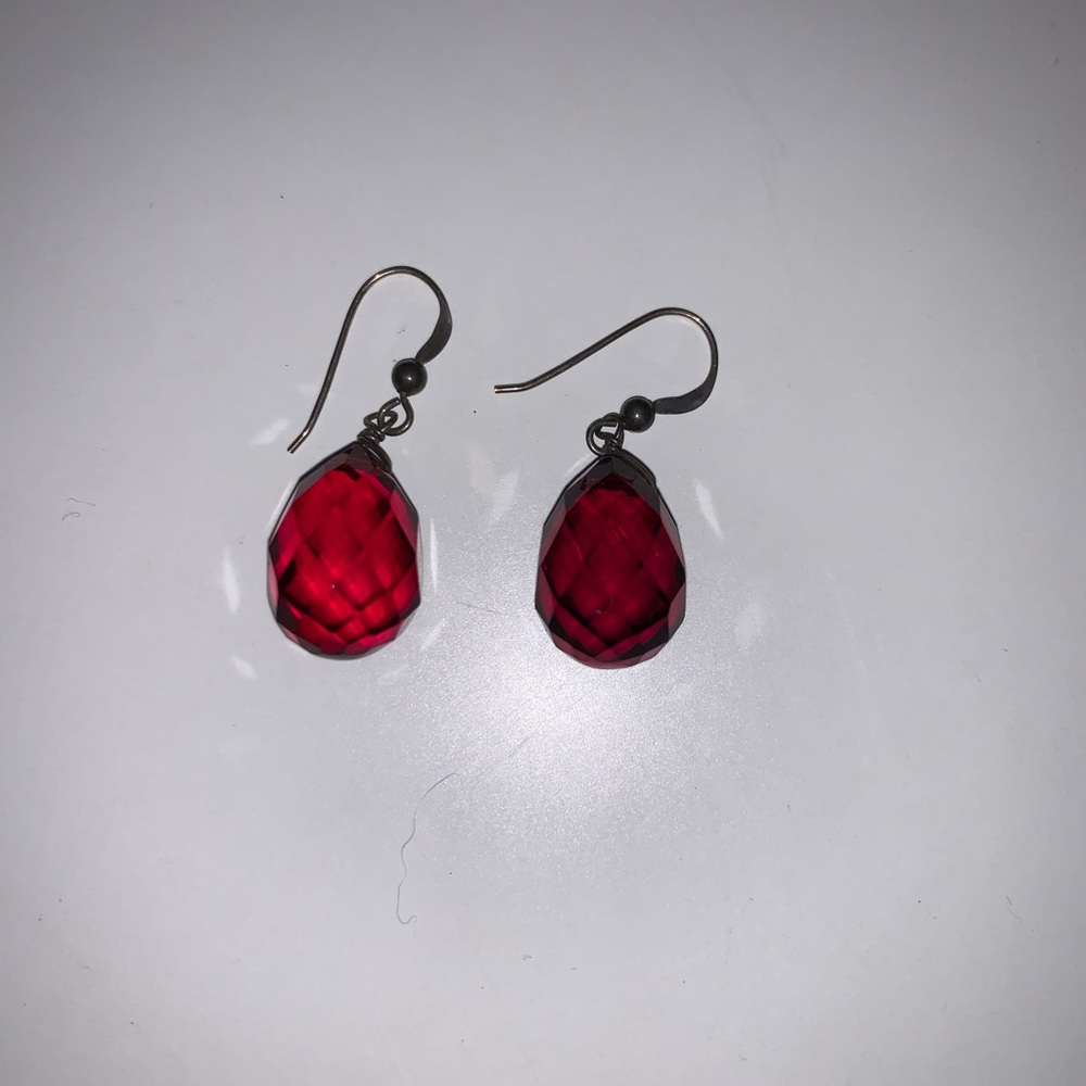 Vintage red gem earrings